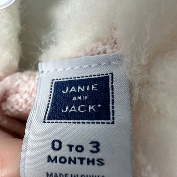 Janie and Jack Girls 0-3 Months Long Sleeve Knit Winter Sweater Dress Pink - Picture 2 of 3